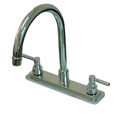 Kingston Brass KS8791ELLS Elinvar 8" Centerset Kitchen Faucet, Polished Chrome KS8791ELLS